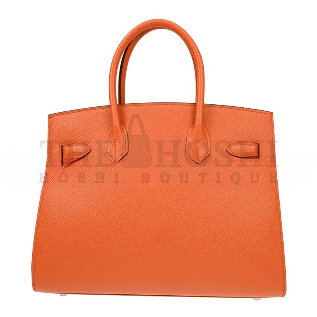 H**me5 BIRKIN 35 EPSOM LEATHER ORANGE SILVER BUCKLE LUXURY BAG BK30R1EPSSO (35*28*18cm) Master Quality