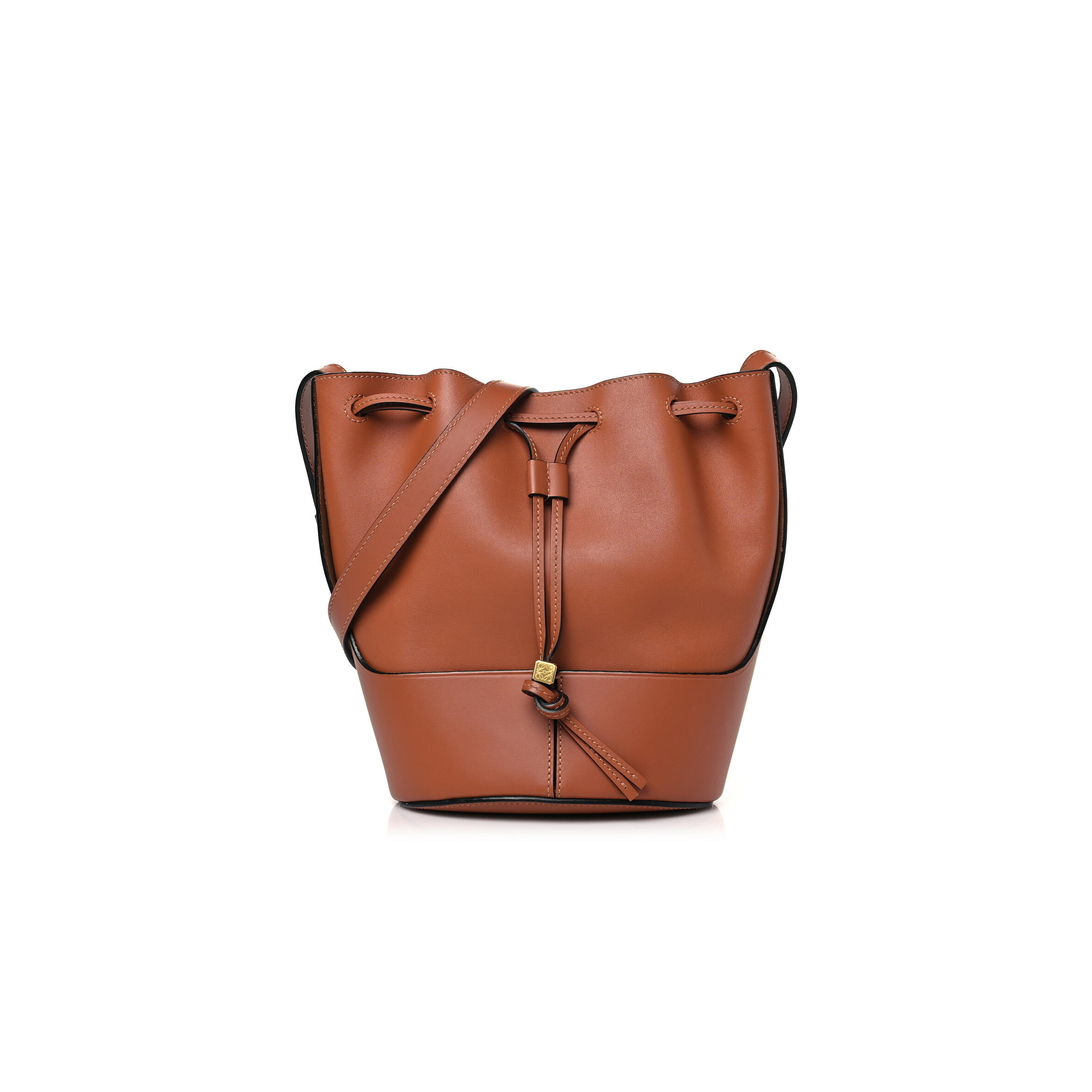 L0ew* CALFSKIN BALLOON BUCKET BAG TAN (29*22*20cm) Master Quality