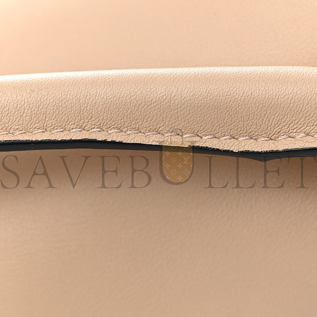 L0ew* CALFSKIN SMALL PUZZLE BAG DUSTY BEIGE SOFT WHITE (24*16.5*10.5cm) Master Quality