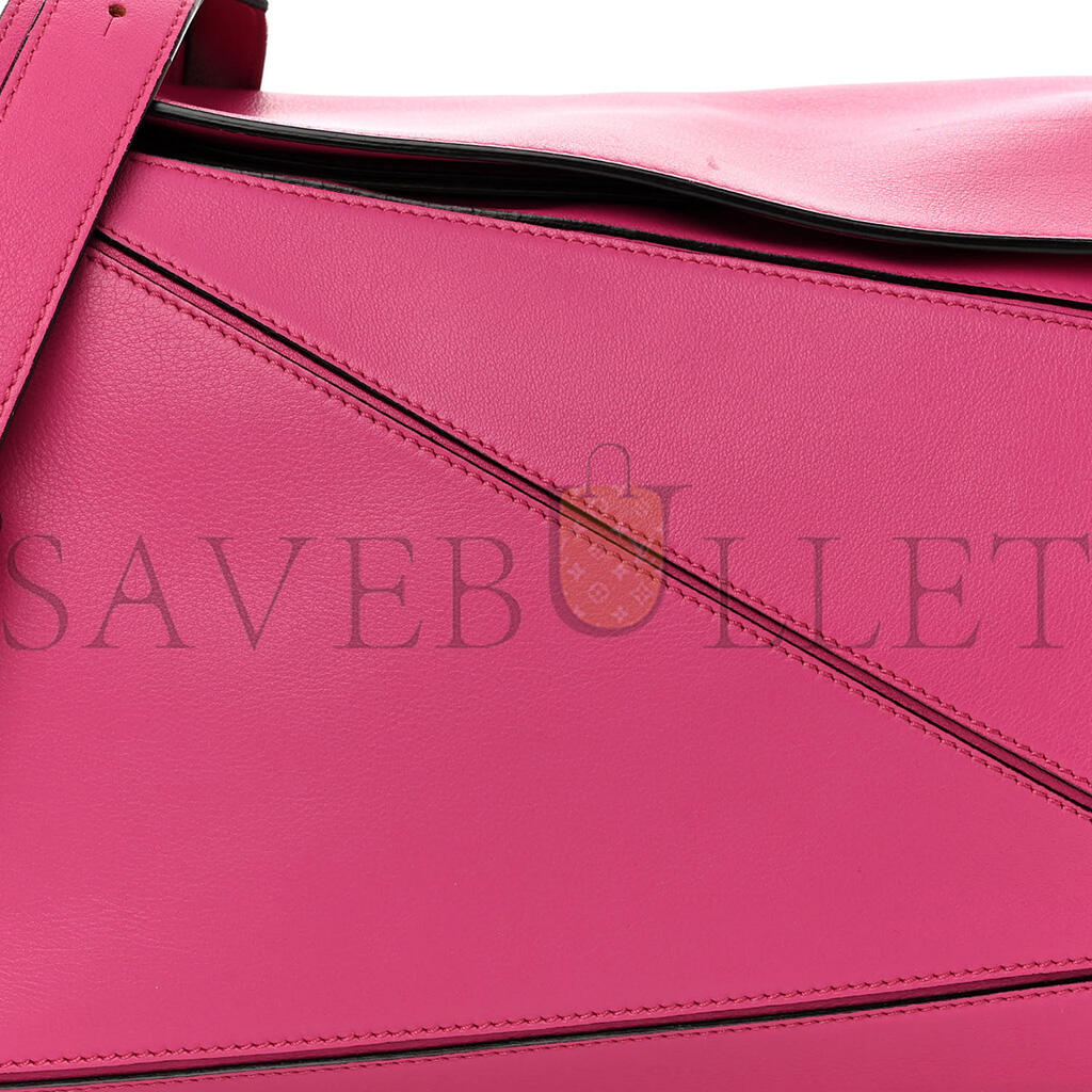 L0ew* CALFSKIN MEDIUM PUZZLE BAG FUCHSIA (29*18*12cm) Master Quality
