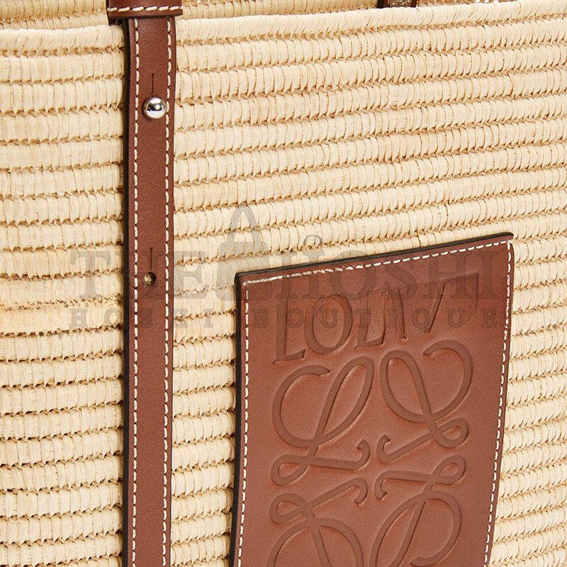 L0ew* QUARE BASKET TOTE BAG IN RAFFIA A223099X02-9943 (27*20*10cm) Master Quality