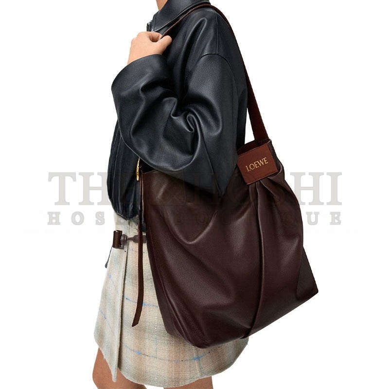 L0ew* DRAPED TOTE IN MELLOW NAPPA LAMBSKIN ADHBDPTX01-0018 (30*29*13cm) Master Quality