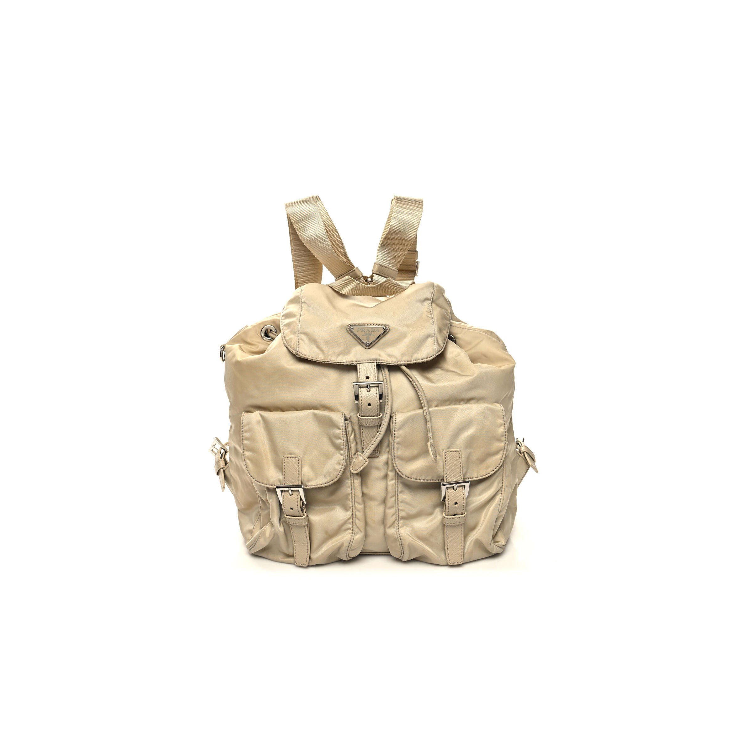 Pra*a NYLON SAFFIANO MEDIUM BACKPACK DESERTO 1BZ811 (32*31*15cm) Master Quality