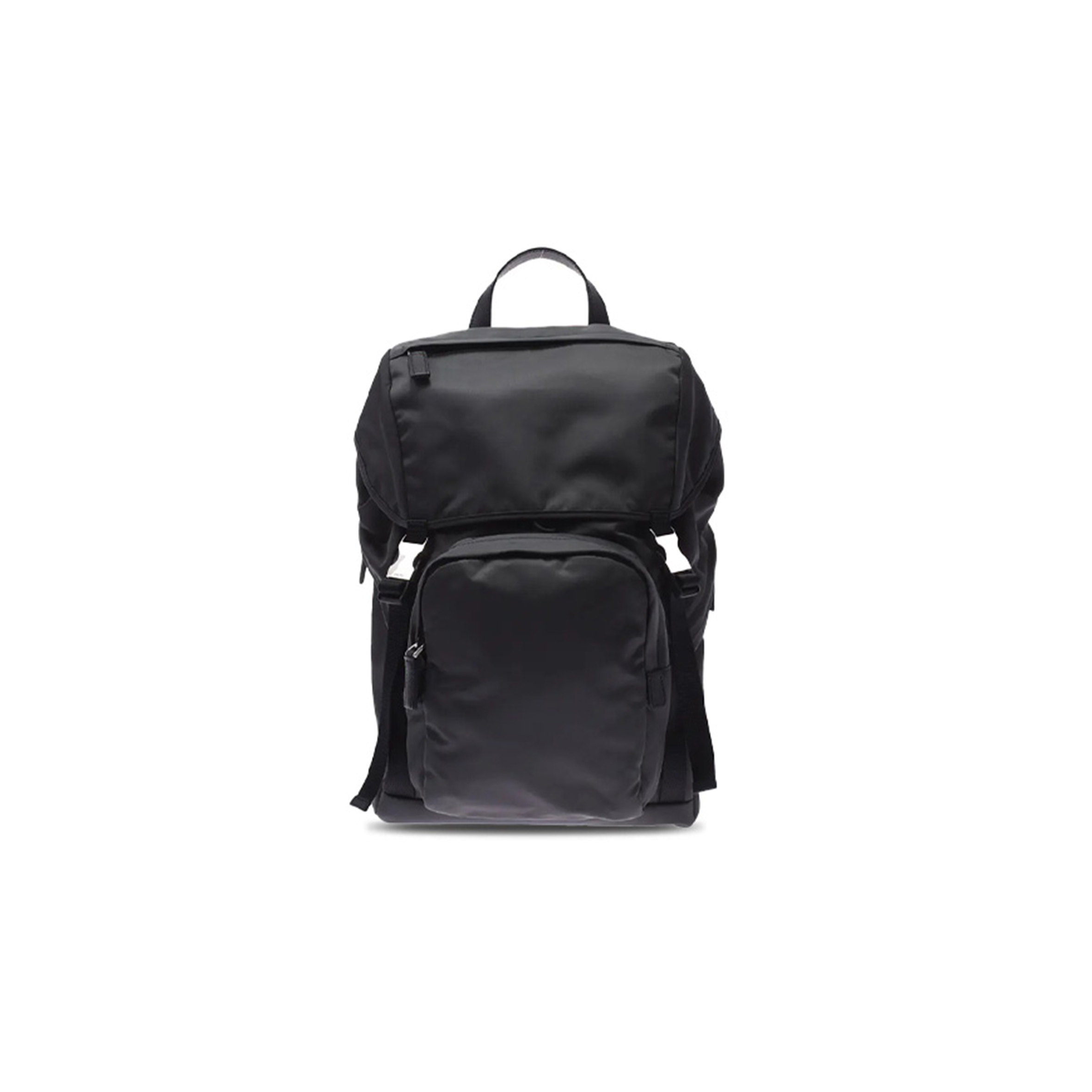 Pra*a GRAY SILVER HARDWARE NYLON RUCKSACK DAYPACK 2VG0135 (45*27*17cm) Master Quality