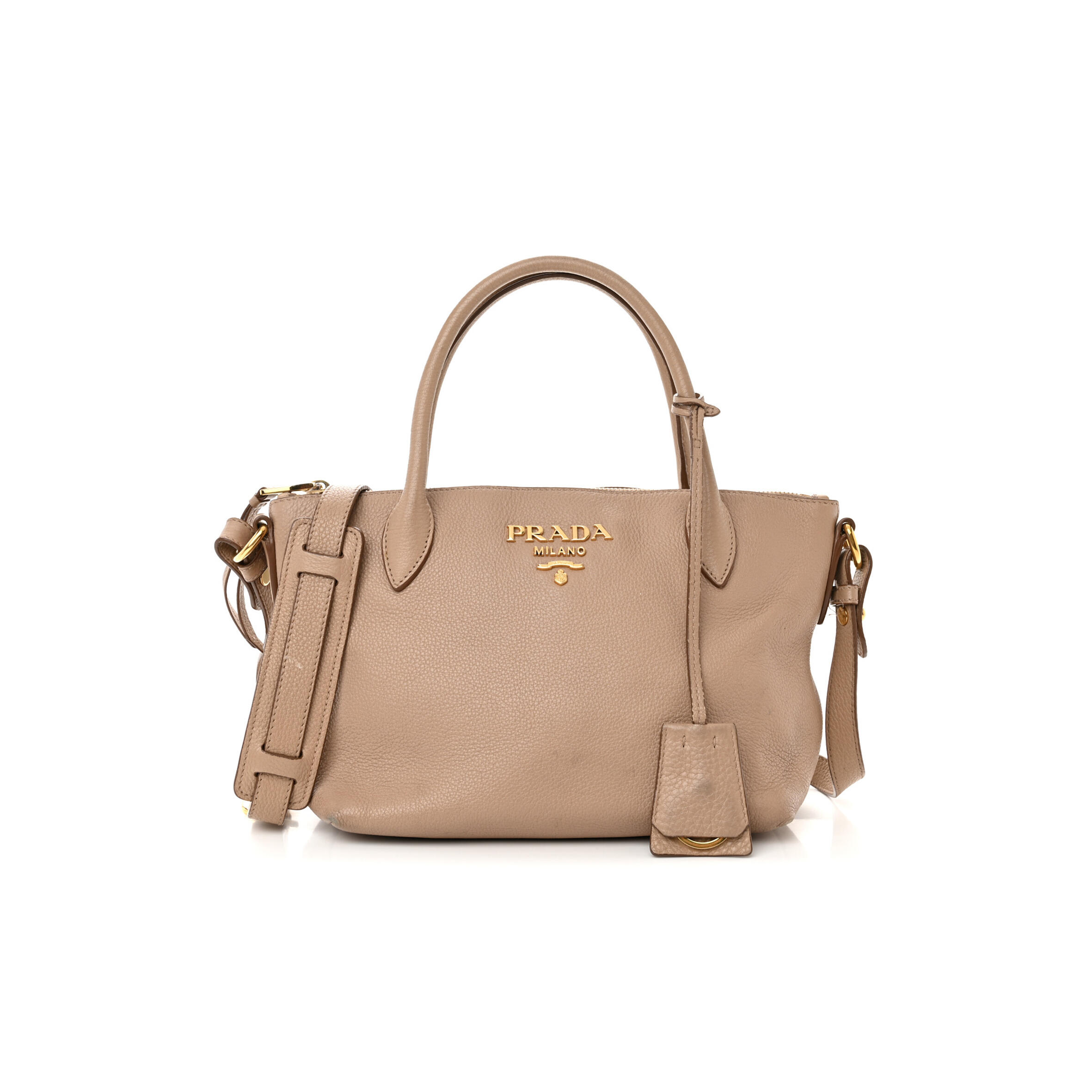 Pra*a VITELLO DAINO MINI SHOPPING TOTE CAMMEO 1BA111  (24*19*12cm) Master Quality