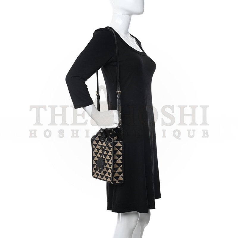 Pra*a SYMBOLE EMBROIDERED FABRIC MINI BAG 1BA355 (19*17*6cm) Master Quality