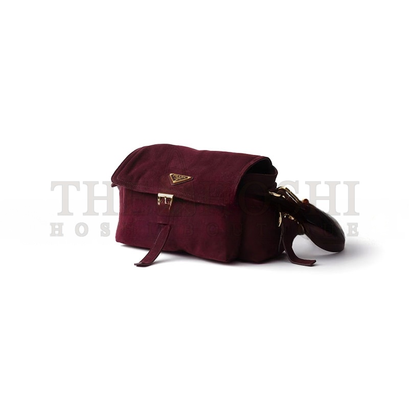 Pra*a EXPLORE MEDIUM SUEDE LEATHER SHOULDER BAG 1BD394 (30*14*10cm) Master Quality
