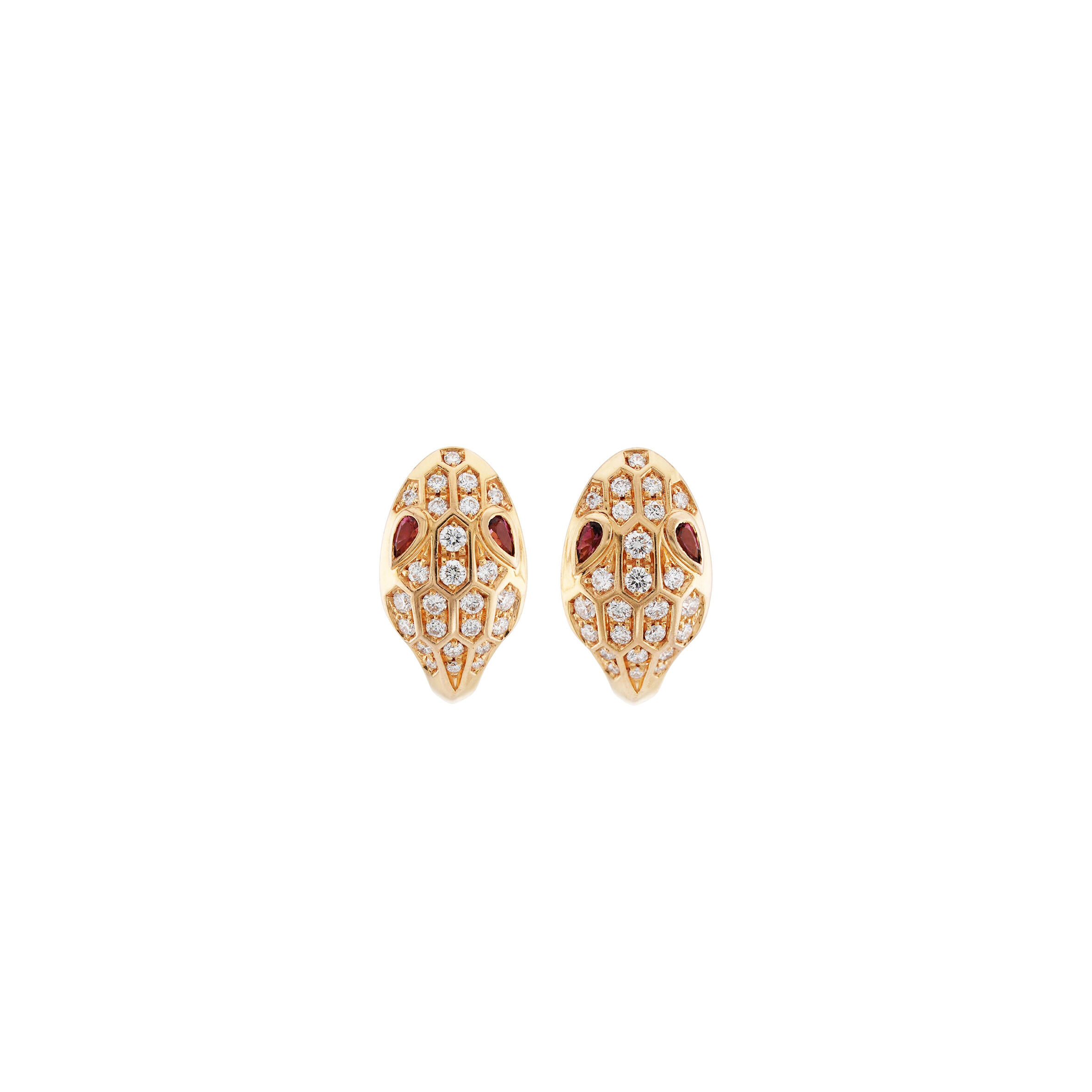 Bv1g*ai SERPENTI D1am0nd EARRINGS 380165 Master Quality