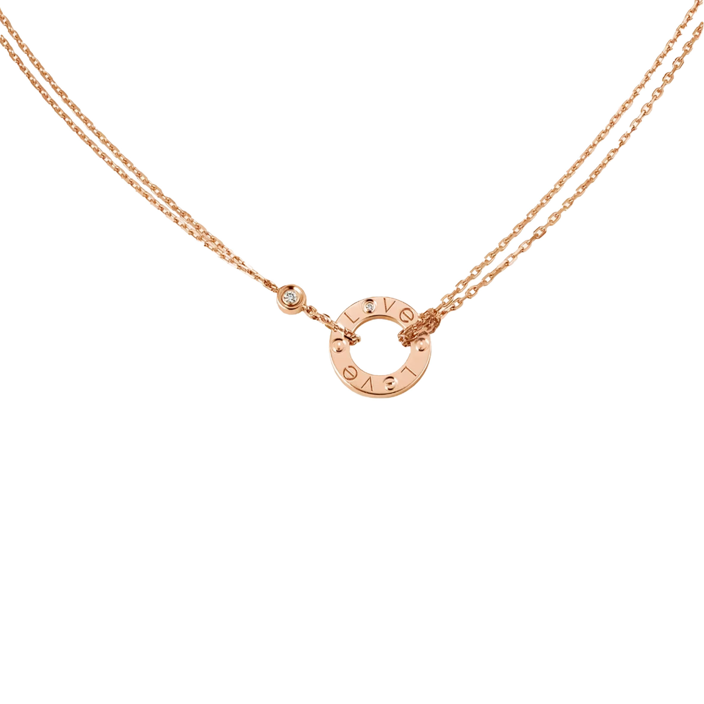 Ca*t1er LOVE NECKLACE, 2 D1am0ndS B7224509 Master Quality