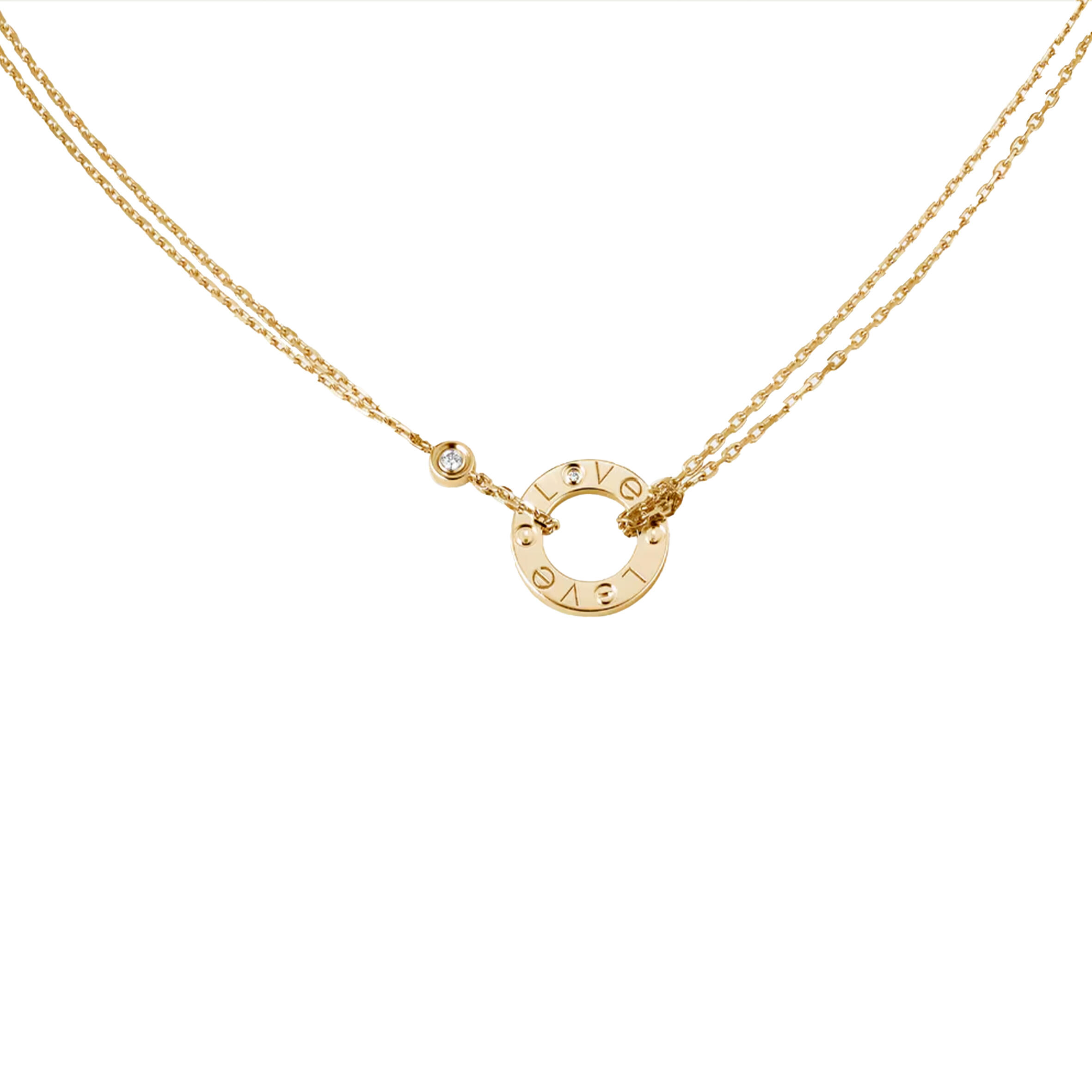 Ca*t1er LOVE NECKLACE, 2 D1am0ndS B7219500 Master Quality