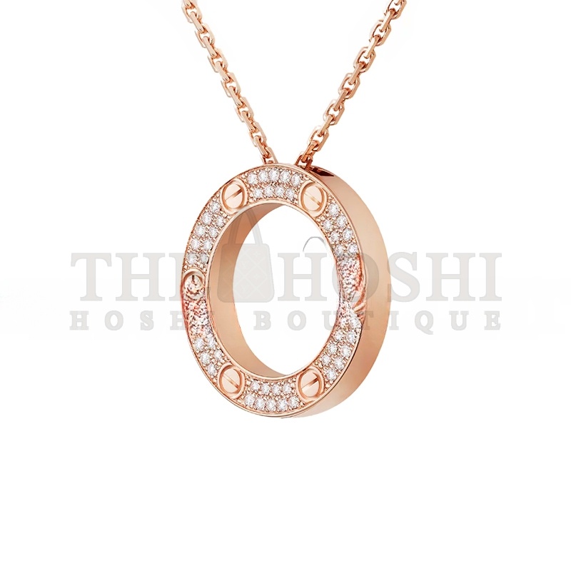 Ca*t1er LOVE NECKLACE, PAVED B7224527 Master Quality