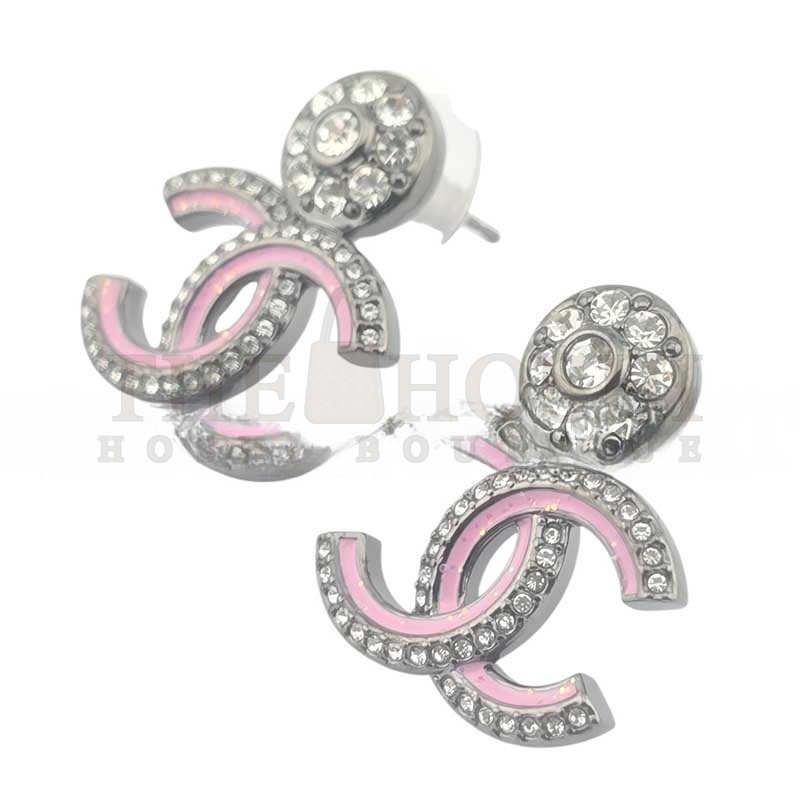Ch**el CC RUTHENIUM PINK EARRINGS ABG407 Master Quality