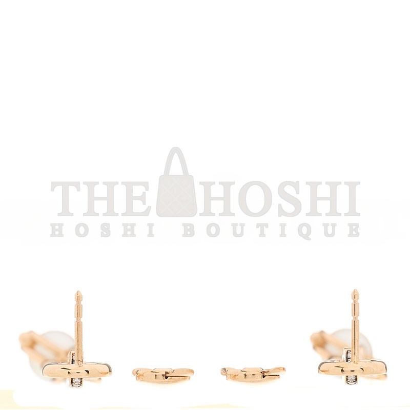 H**me5 18K ROSE GOLD D1am0nd PEARL PM CHANDRA DROP EARRINGS Master Quality