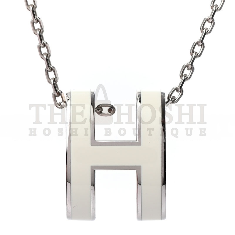 H**me5 LACQUERED PALLADIUM POP H PENDANT NECKLACE WHITE Master Quality