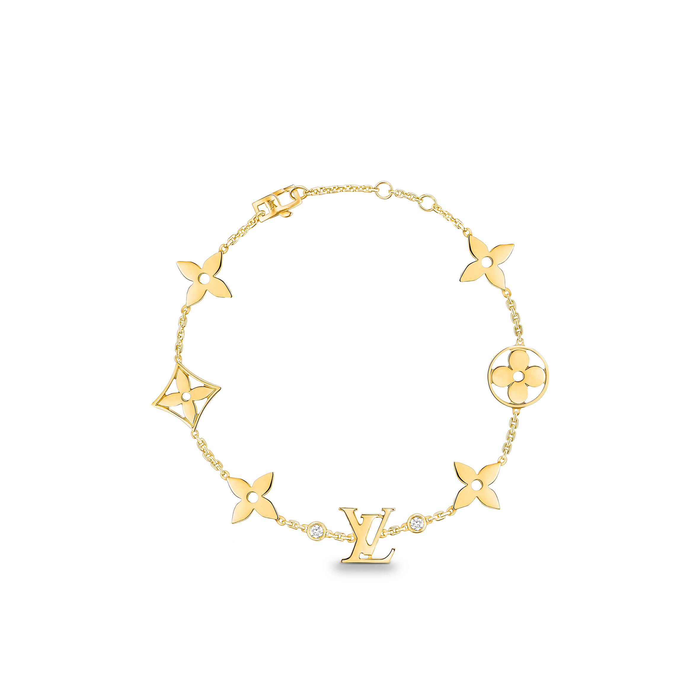 L0vis Vvtt0n IDYLLE BLOSSOM MONOGRAM BRACELET, YELLOW GOLD AND D1am0ndS Q95588 Master Quality