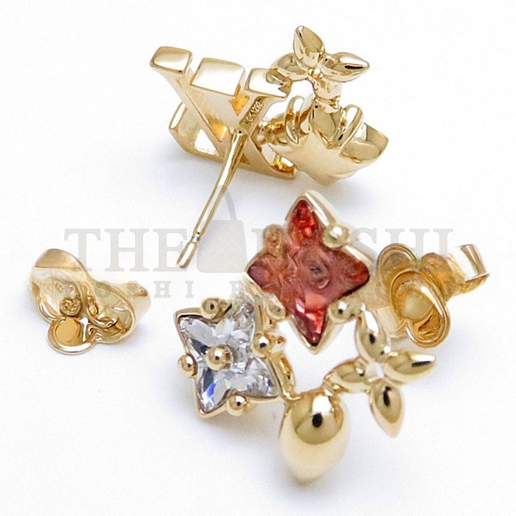 L0vis Vvtt0n METAL CRYSTAL LOULOUGRAM MONOGRAM FLOWERS EARRINGS GOLD M00788 Master Quality