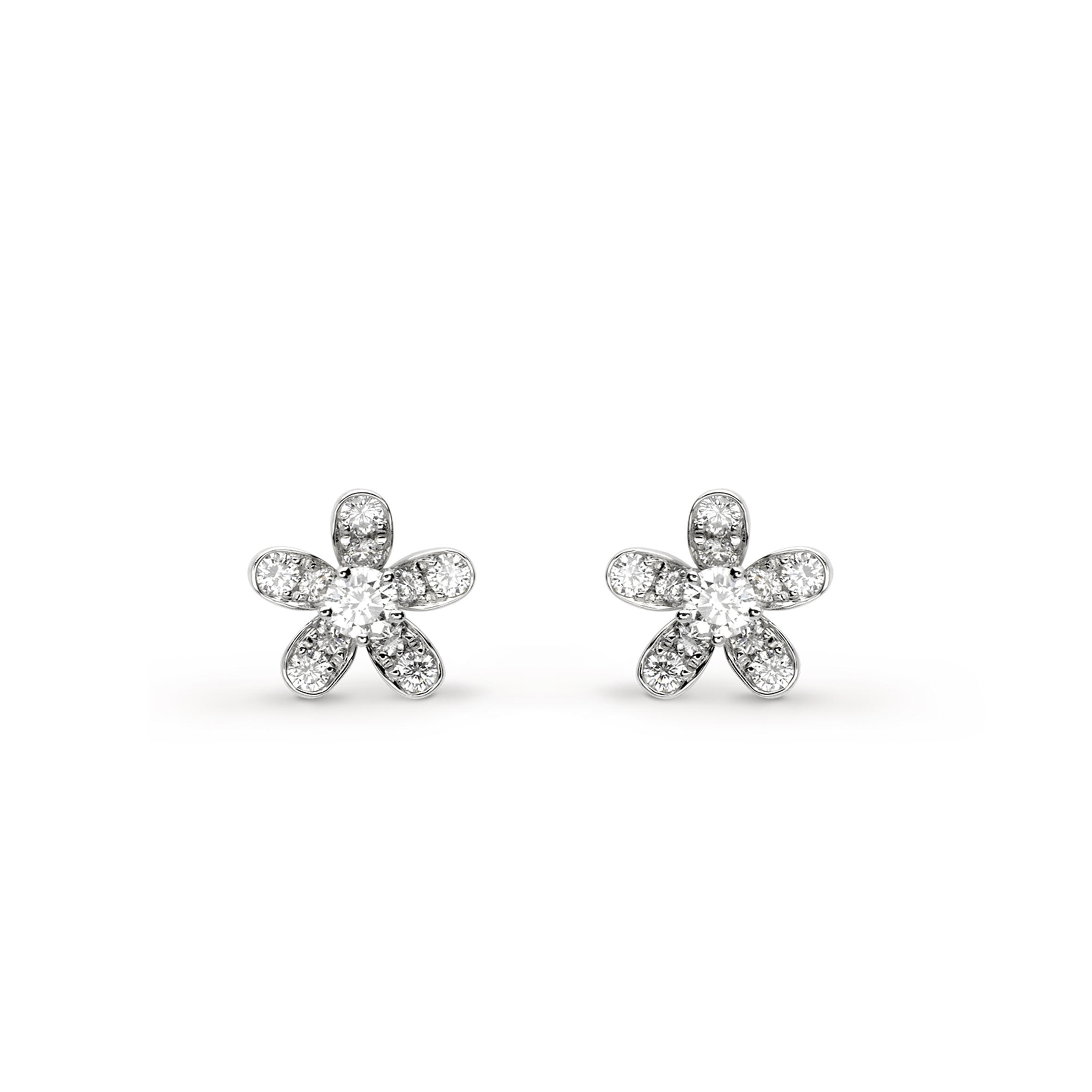 V*n Cl**f ARPELS SOCRATE EARSTUDS, 1 FLOWER - WHITE GOLD, D1am0nd  VCARG44100 Master Quality