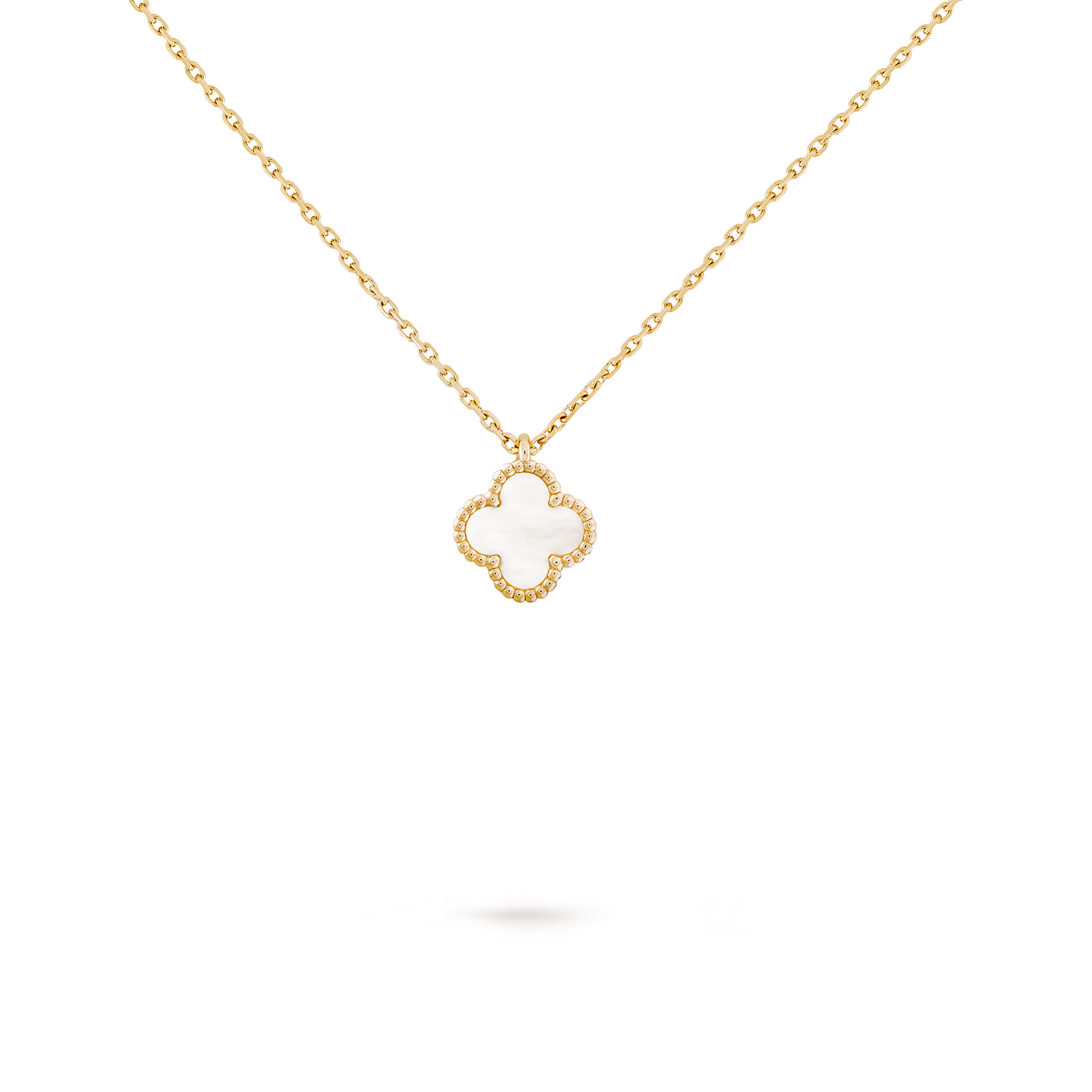 V*n Cl**f ARPELS SWEET ALHAMBRA PENDANT - YELLOW GOLD, MOTHER-OF-PEARL  VCARF69100 Master Quality