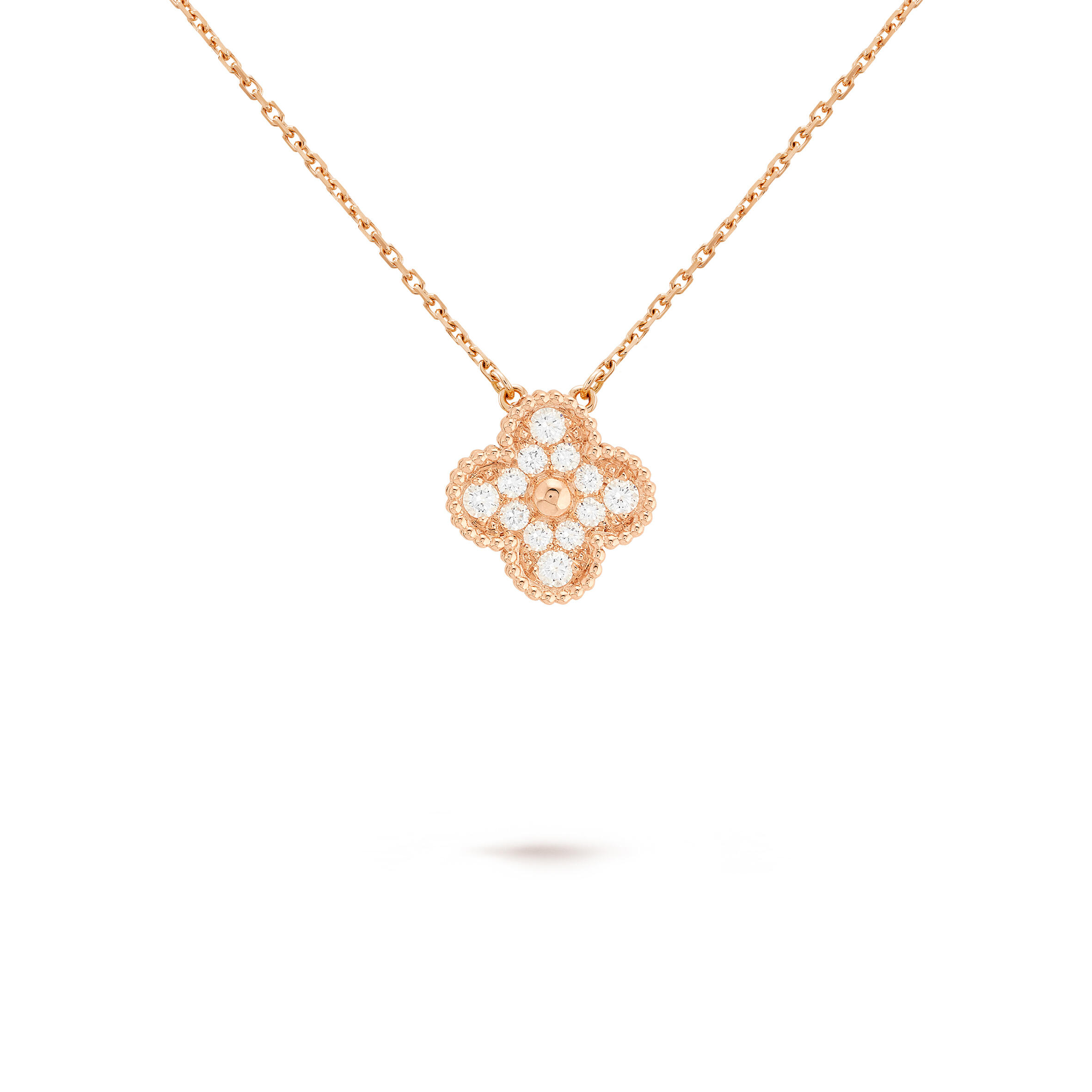 V*n Cl**f ARPELS VINTAGE ALHAMBRA PENDANT - ROSE GOLD, D1am0nd  VCARP2R300 Master Quality