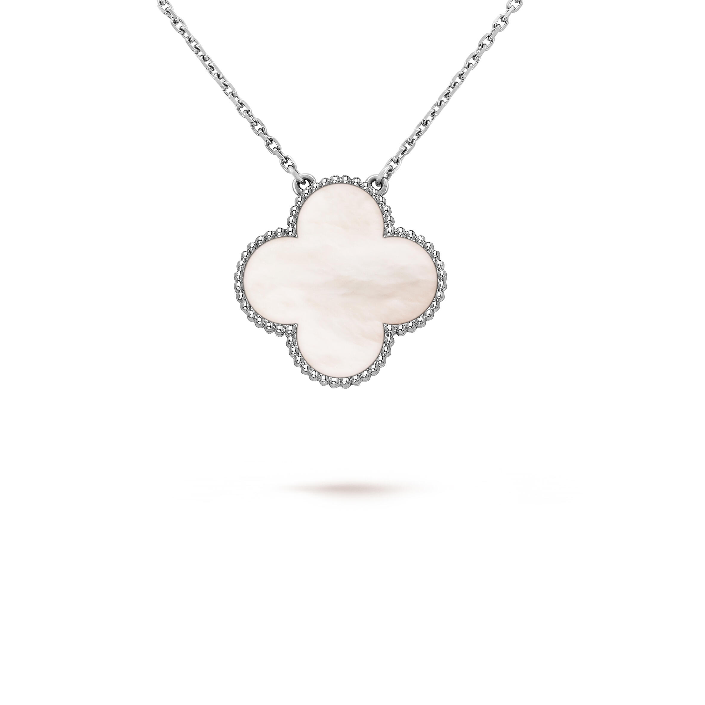 V*n Cl**f ARPELS MAGIC ALHAMBRA PENDANT - WHITE GOLD, MOTHER-OF-PEARL  VCARN32200 Master Quality