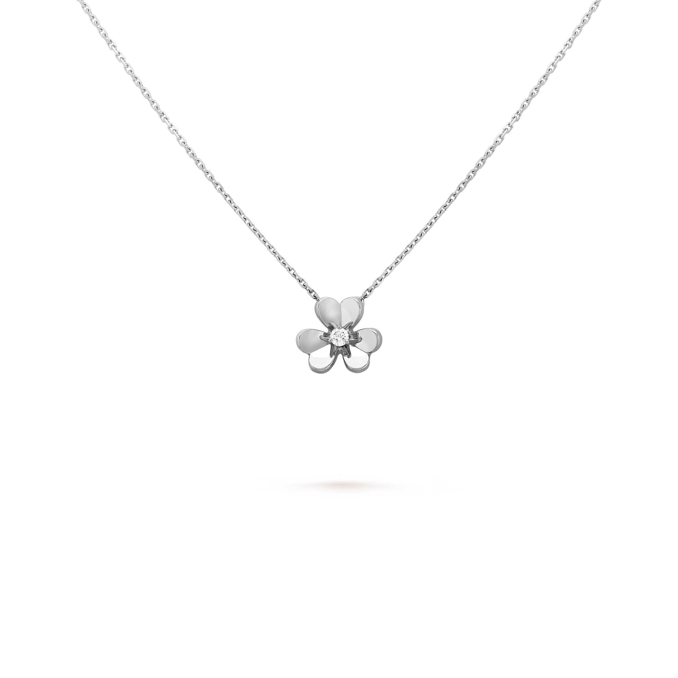 V*n Cl**f ARPELS FRIVOLE PENDANT, MINI MODEL - WHITE GOLD, D1am0nd  VCARP0J400 Master Quality
