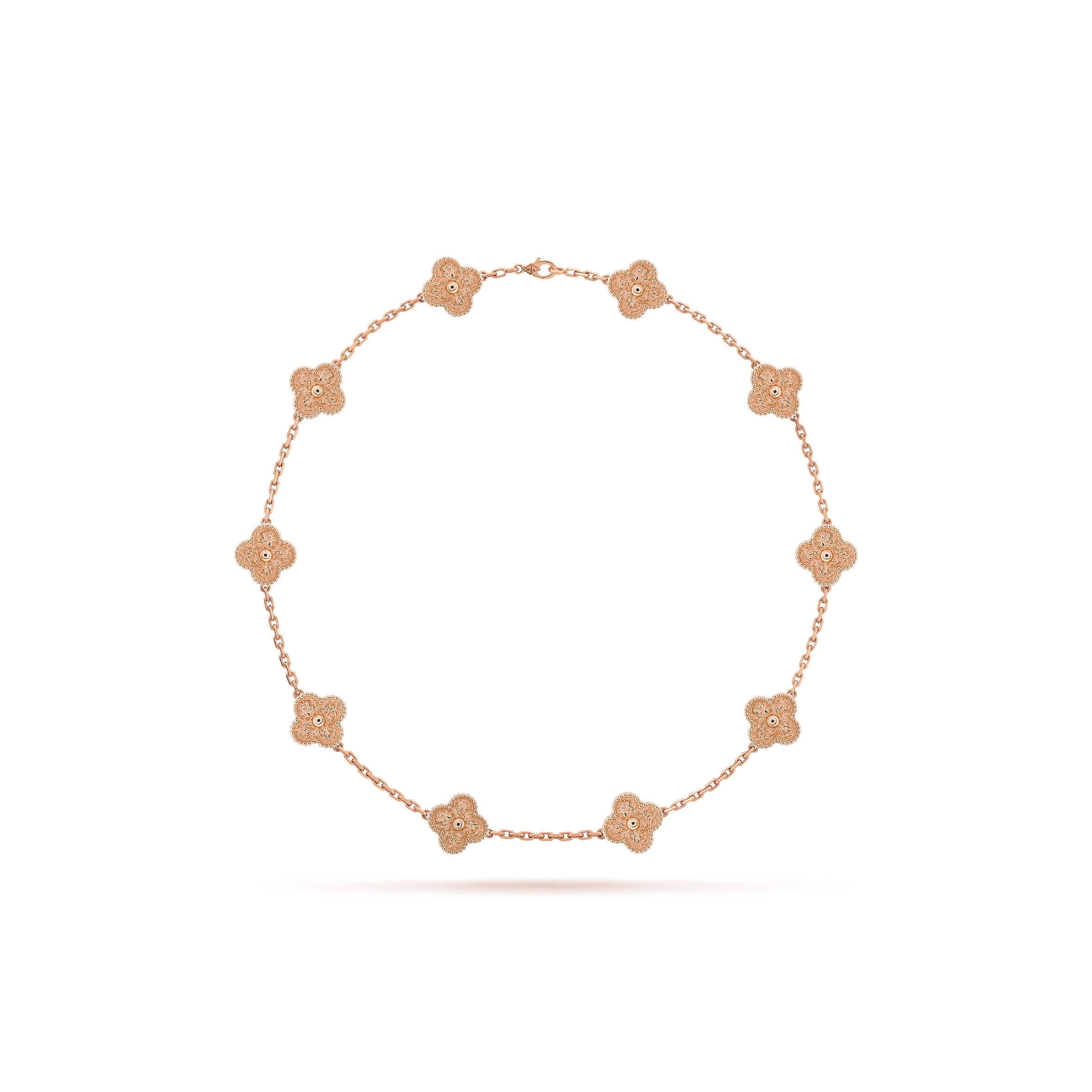 V*n Cl**f ARPELS VINTAGE ALHAMBRA NECKLACE, 10 MOTIFS - ROSE GOLD  VCARN9T100 Master Quality