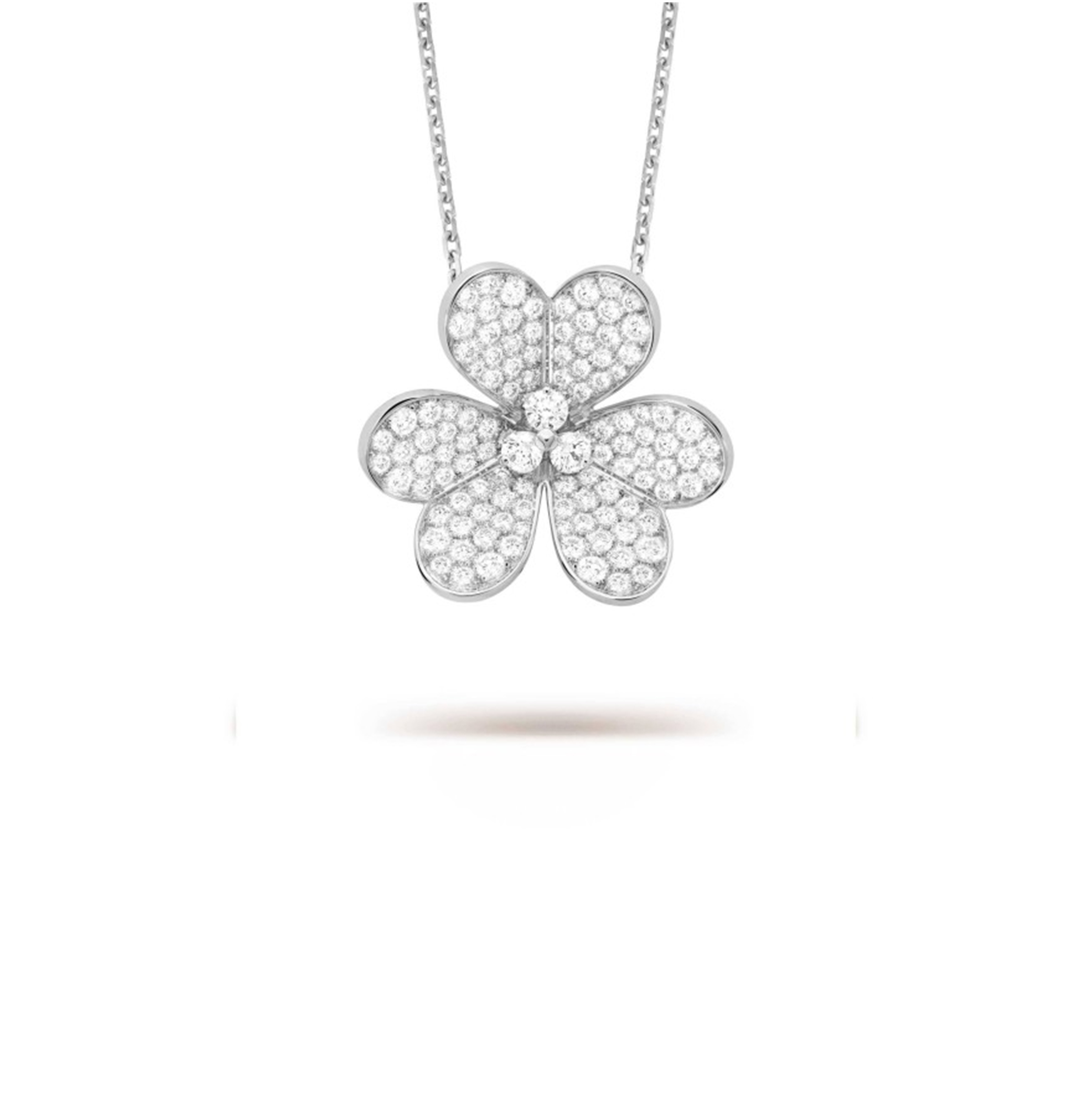 V*n Cl**f ARPELS FRIVOLE CLIP PENDANT, VERY LARGE MODEL - WHITE GOLD, D1am0nd  VCARP6L600 Master Quality