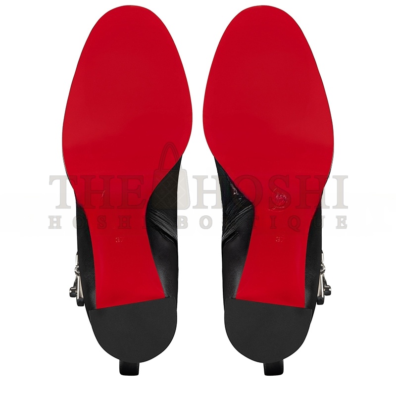 Chr1st1an LOUBOUTIN BOOTY LOCK 70 MM LOW BOOTS-CALF LEATHER-BLACK-WOMEN 1250114BK01 Master Quality