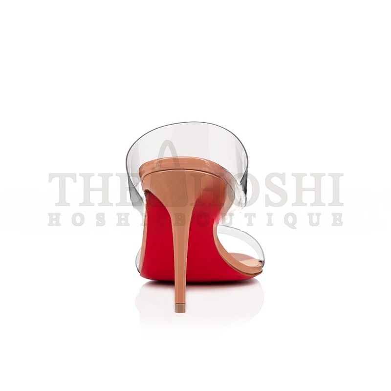 Chr1st1an LOUBOUTIN JUST NOTHING 85 MM SANDALS-PVC AND PATENT CALF-BLUSH-WOMEN 3190081PK1A Master Quality