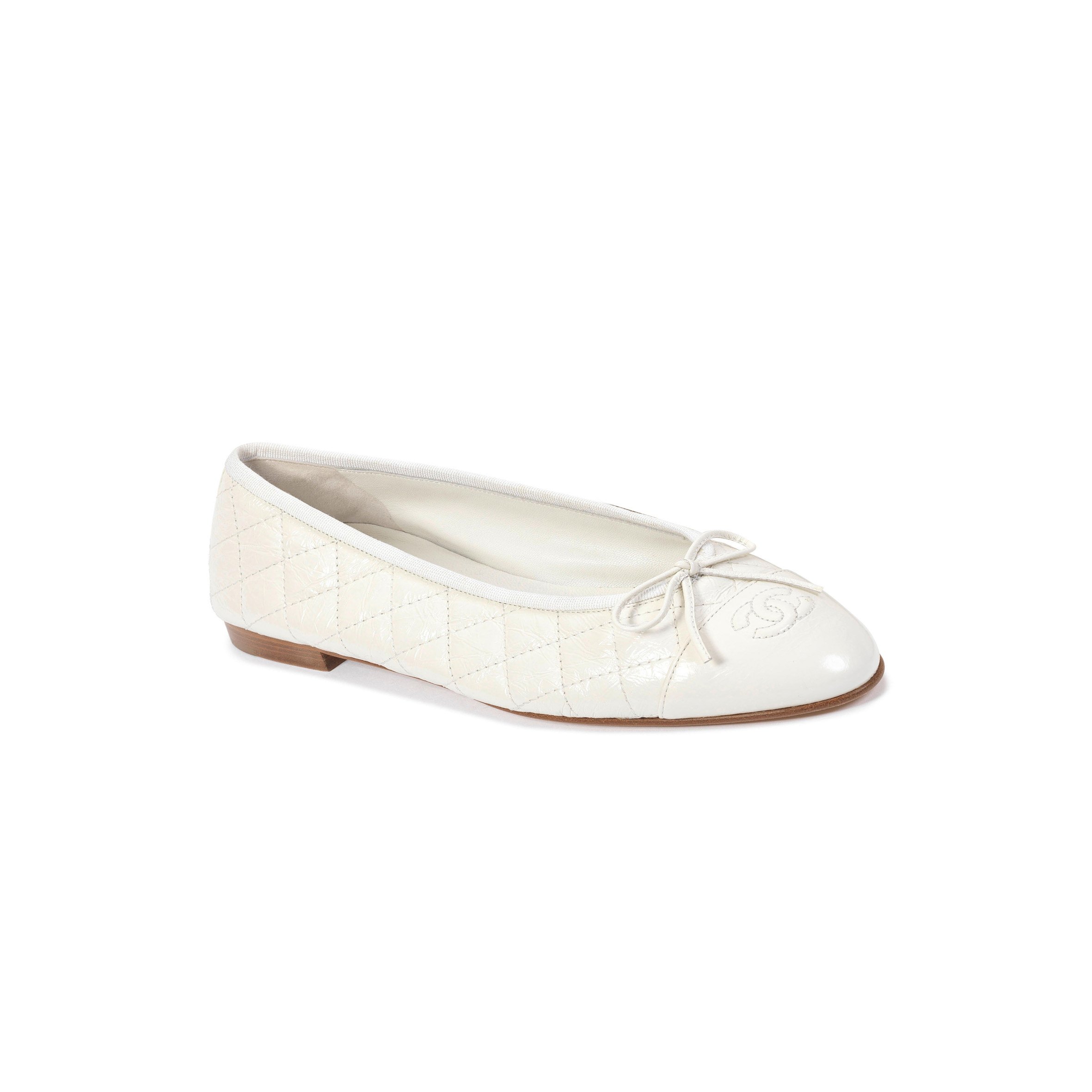 Ch**el METALLIC QUILTED LEATHER CC BOW BALLET FLATS 4651251 Master Quality
