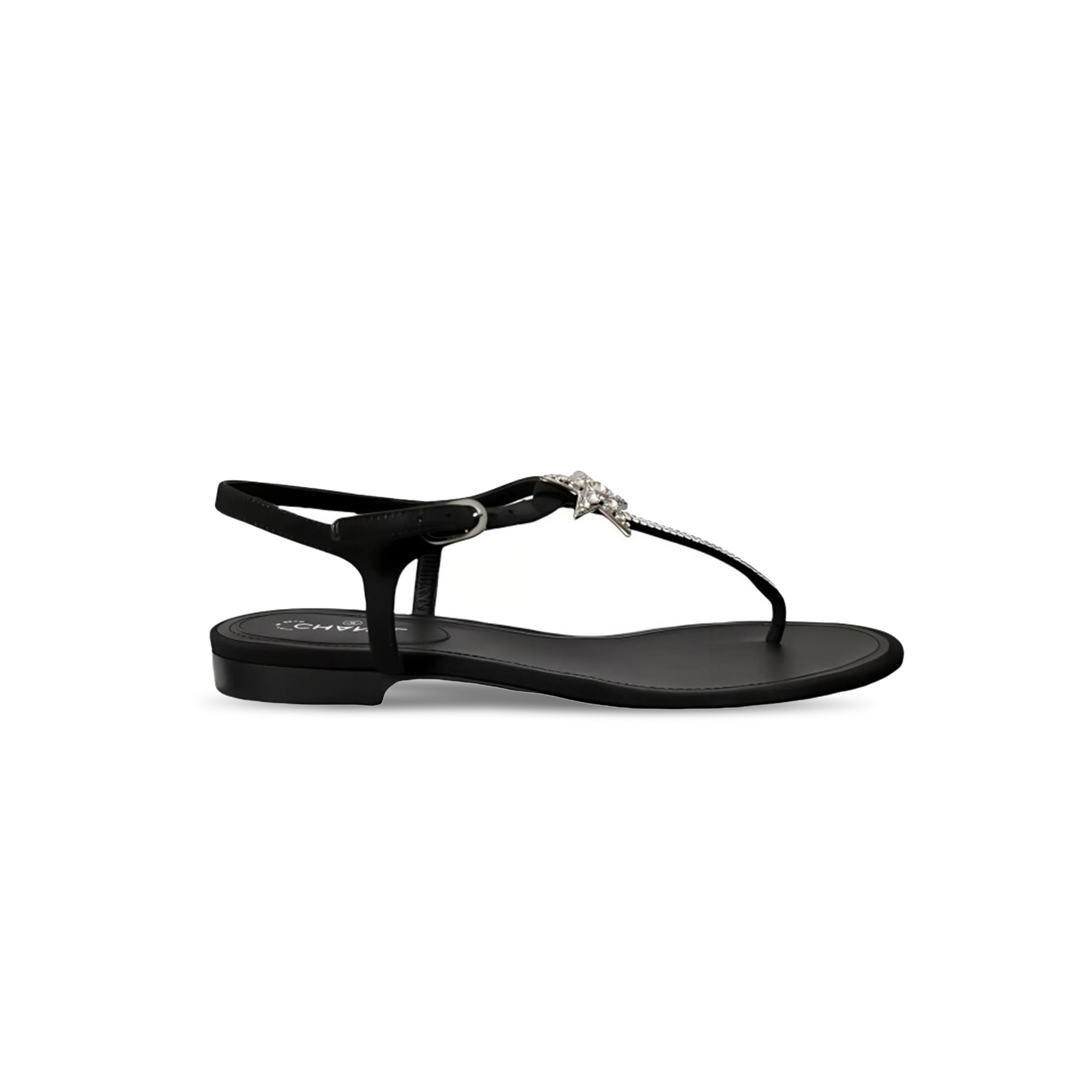 Ch**el SANDALS FOR WOMEN DOUBLE CC PEARL RHINESTONE HARDWARE BLACK BEACH SHOES G36014 X51738 94305 Master Quality