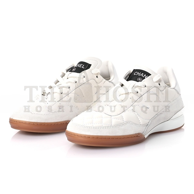 Ch**el SUEDE CALFSKIN QUILTED SNEAKERS 36 G45336 Master Quality