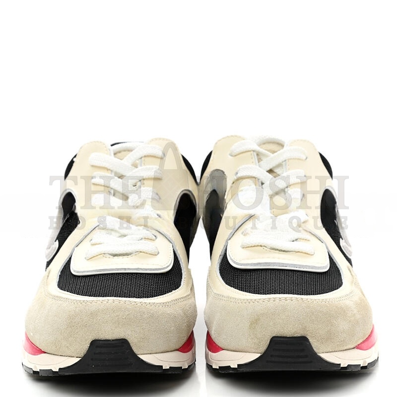 Ch**el SNEAKERS CALFSKIN, MESH &amp; SUEDE CALFSKIN IVORY, BLACK &amp; BEIGE G39066 Y55828 K4292 Master Quality