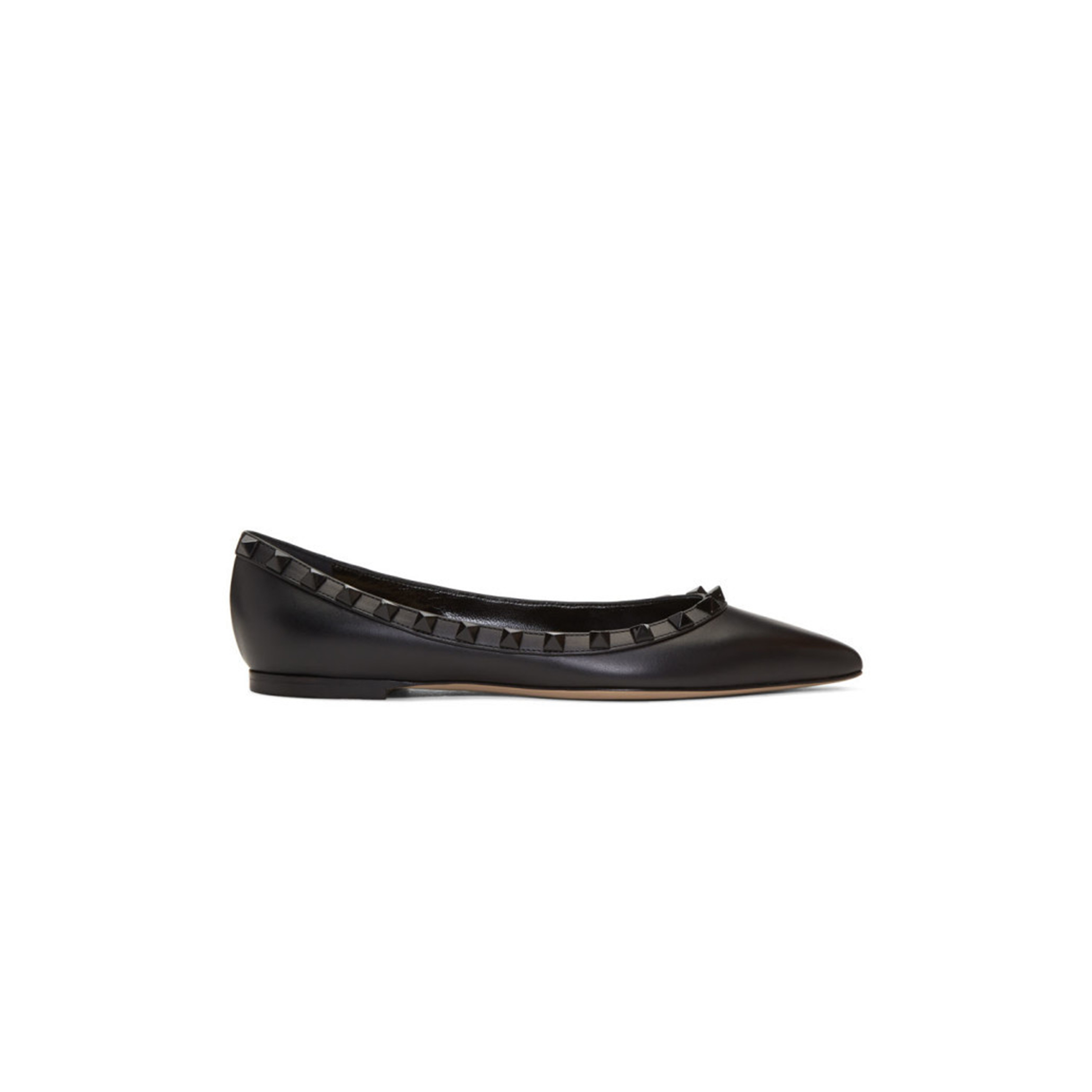 Va1e*ntin0 BLACK Va1e*ntin0 GARAVANI TONAL ROCKSTUD BALLERINA FLATS Master Quality
