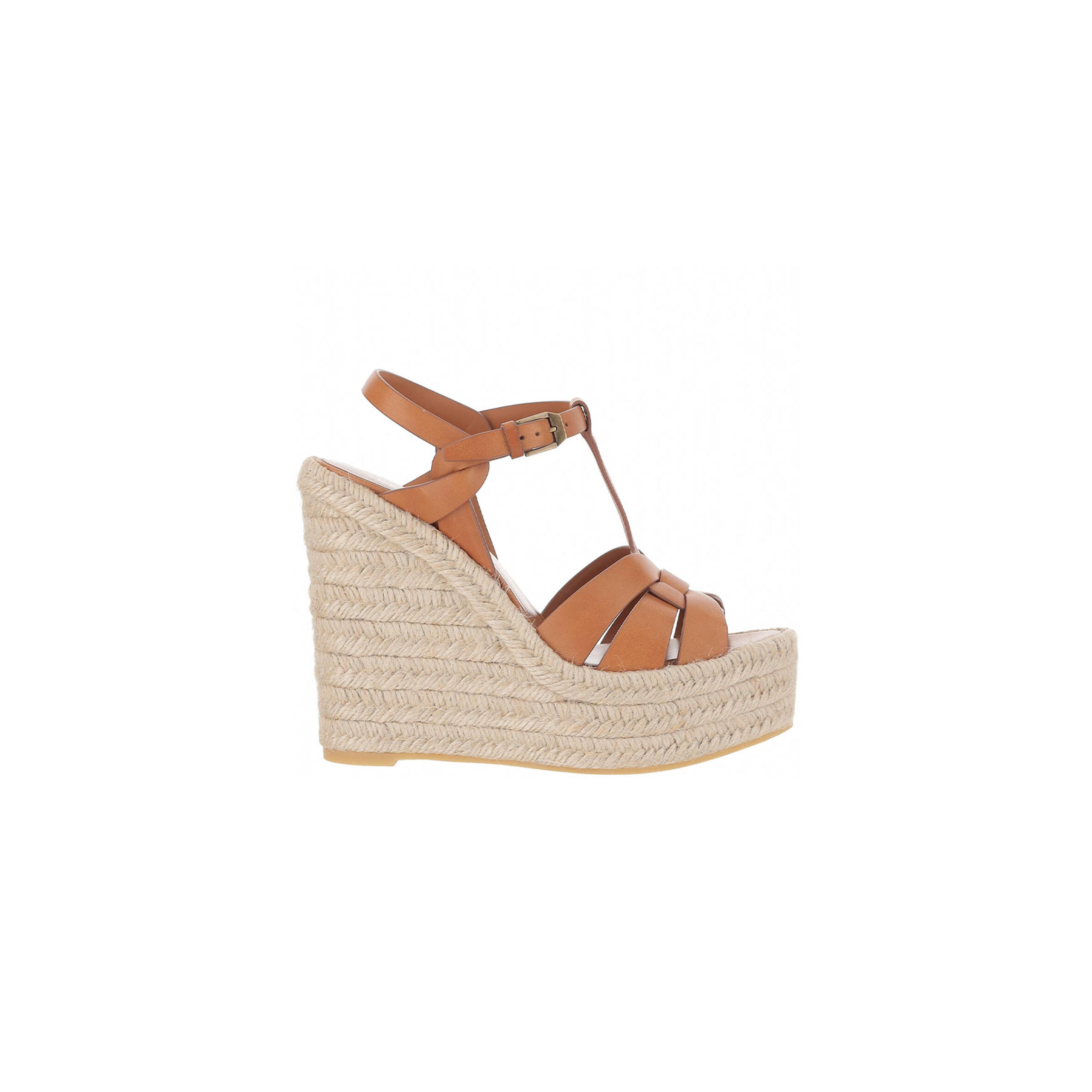 Y51 TRIBUTE WOVEN LEATHER ESPADRILLE WEDGE SANDALS Master Quality