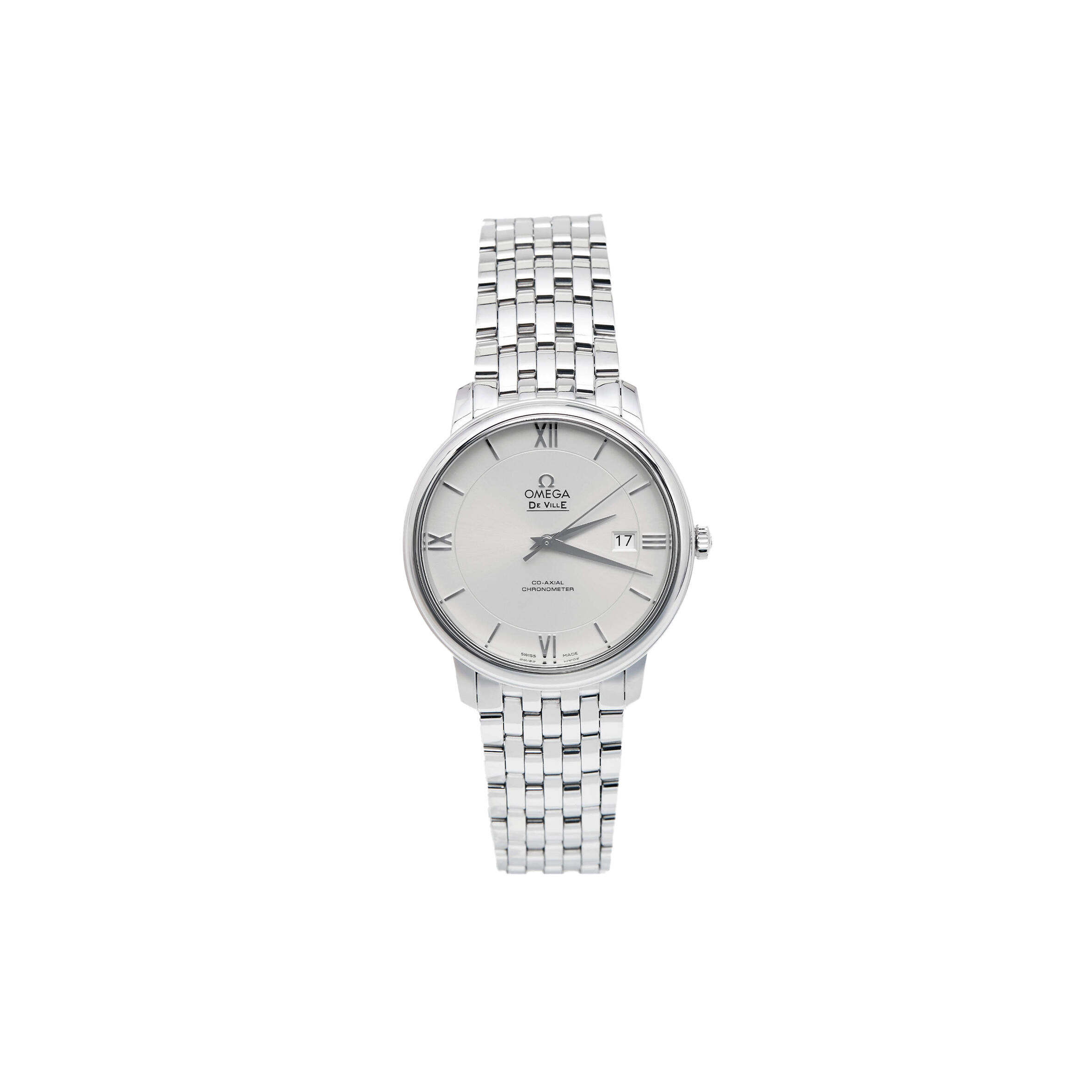 0me*ga SILVER STAINLESS STEEL DE VILLE PRESTIGE 45MM WATCH 424.10.40.20.02.003 Master Quality