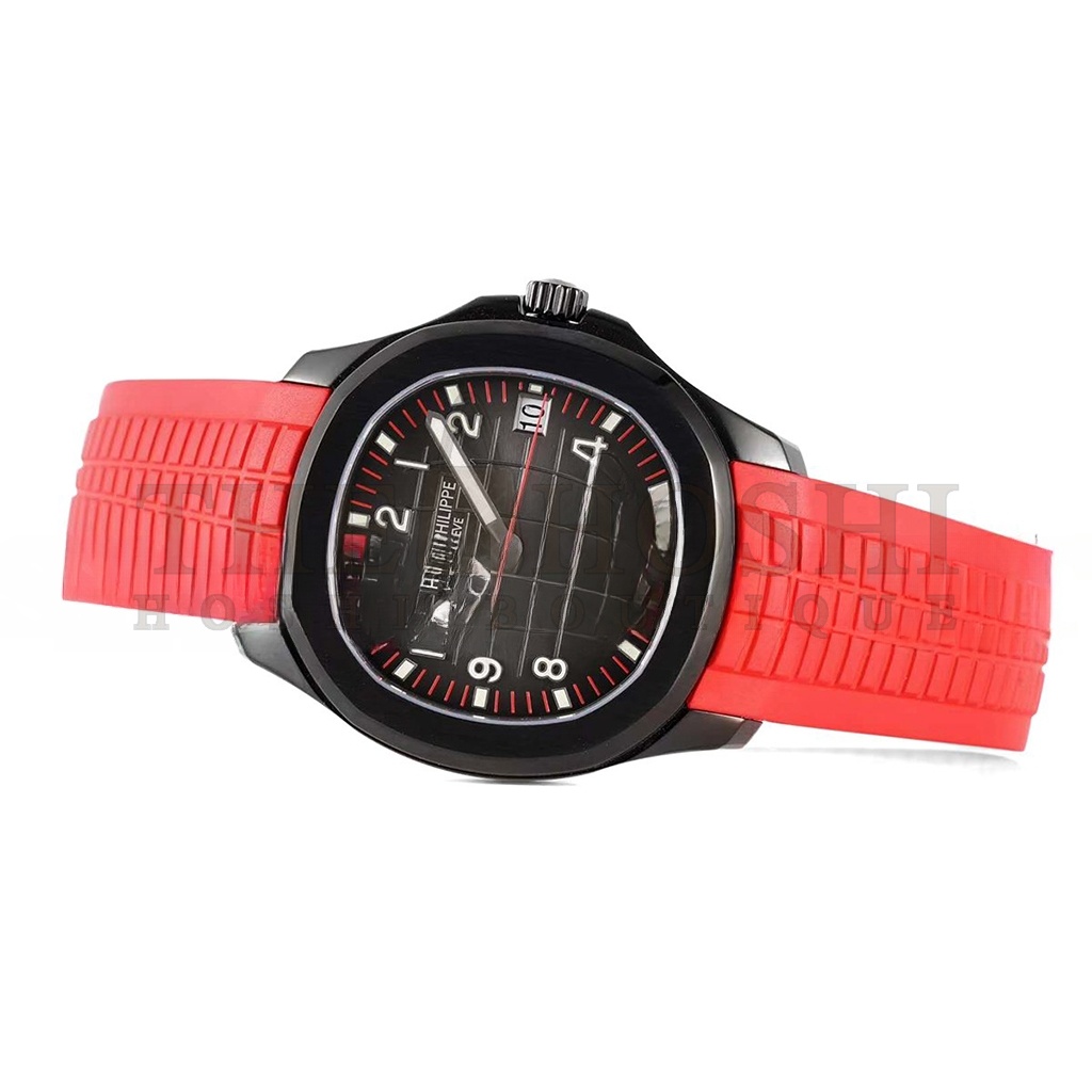 Pat*k Phi1i*pe AQUANAUT‘BLACK VENOM’BLACK DIAL ON RED RUBBER STRAP40MM  WATCH 5167A Master Quality