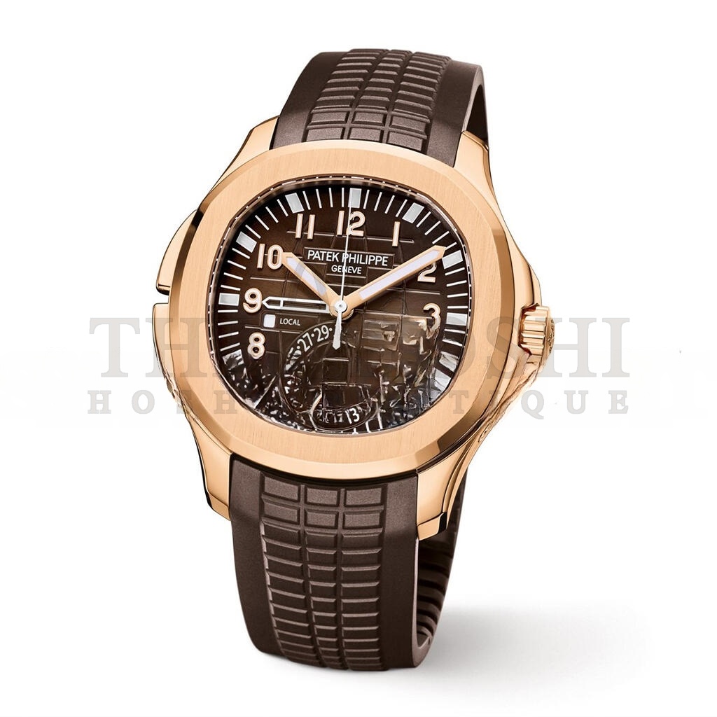 Pat*k Phi1i*pe AQUANAUT ROSE GOLD TRAVEL TIME BROWN DIAL COMPOSITE MEN’S 41MM WATCH 5164R-001 Master Quality