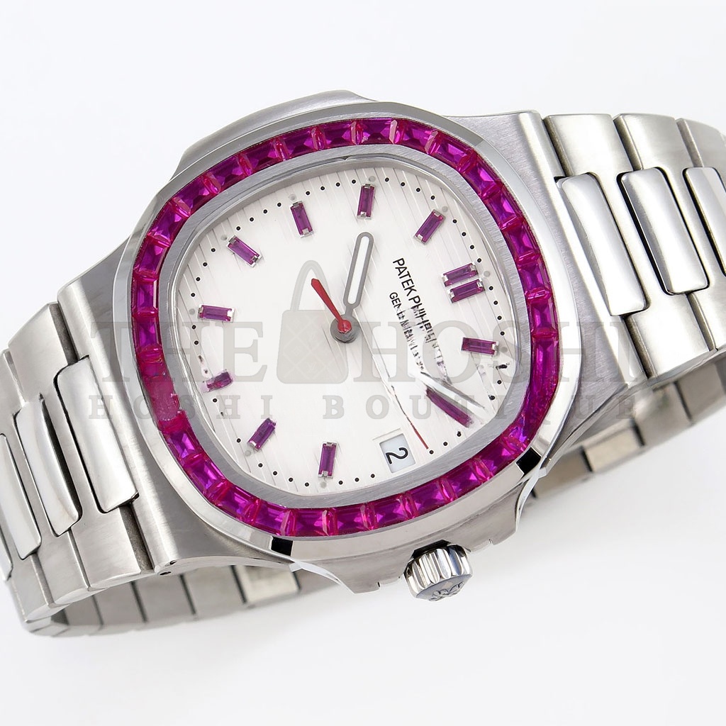 Pat*k Phi1i*pe NAUTILUS EDITION WHITE DIAL PURPLE D1am0ndS BEZEL ON 40MM WATCH 5711P Master Quality