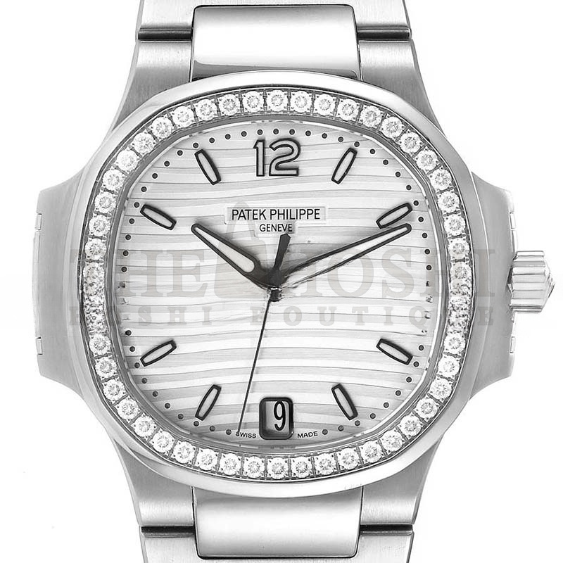 Pat*k Phi1i*pe NAUTILUS SILVER DIAL D1am0nd STEEL LADIES WATCH 7018 32MM Master Quality