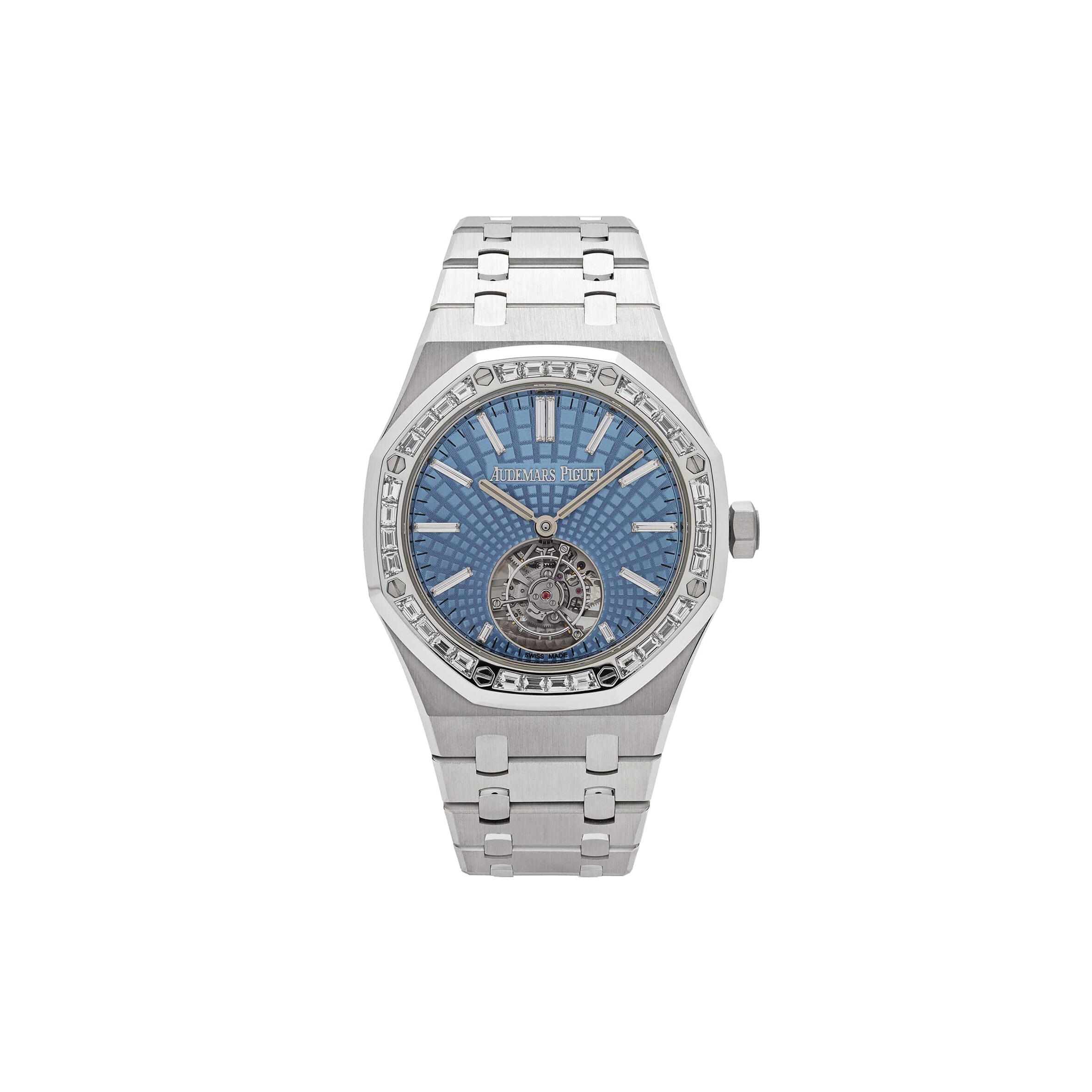 AUDEMARS P1g*et ROYAL OAK SELFWINDING FLYING TOURBILLON PLATINUM LIGHT BLUE DIAL 41MM WATCH 26535PT.ZZ.1220PT.01 Master Quality