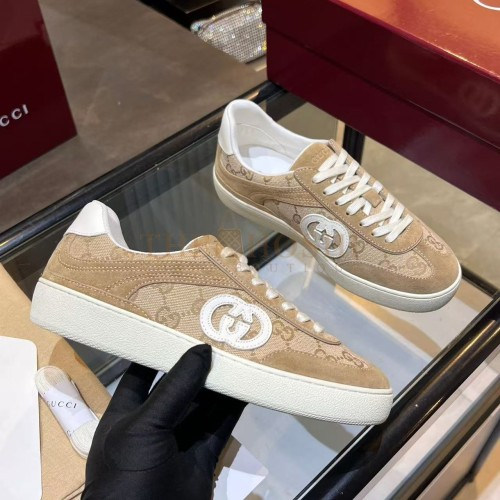 Gvc*1 Suede Shoes Brown Low-Top Sneakers 3.5cm Platform